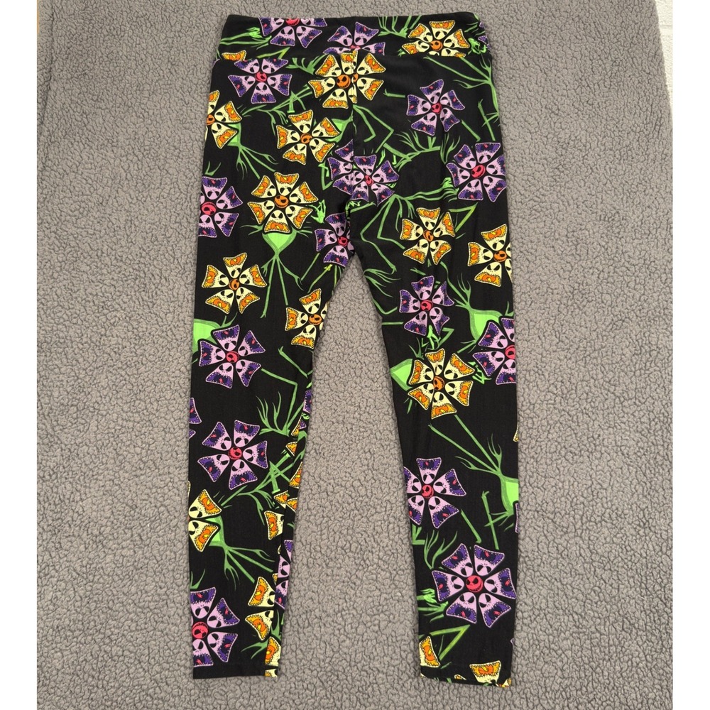 LuLaRoe Disney Nightmare Before Christmas Jack Skellington Leggings Black OS
